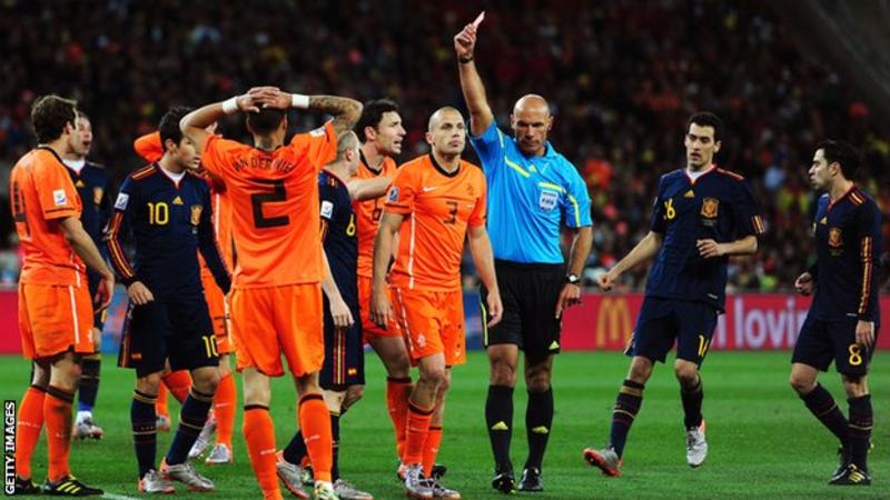 Howard Webb was the referee for the 2010 World Cup final between the Netherlands and Spain (Image credit: Getty Images)