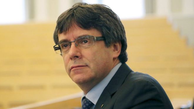 Mr Puigdemont is wanted in Spain on charges of rebellion and sedition