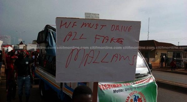 Techiman youth demonstrate against ‘fake’ spiritualists