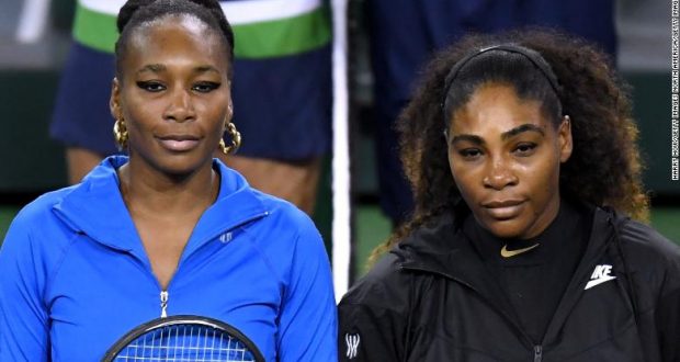 Venus and Serena during the BNP Paribas Open at the Indian Wells Tennis Garden on March 12, 2018 in Indian Wells, California.