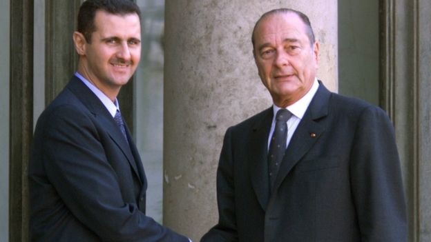 Bashar al-Assad received the award in 2001 from then French President Jacques Chirac