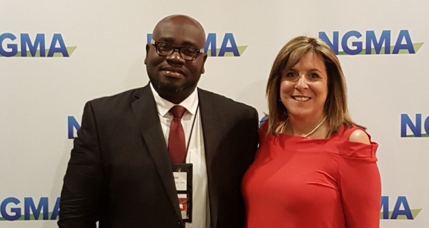 Benjamin Kofi Quansah and Shelly Slebrch, Executive Director of National Grants Management Association (NGMA)
