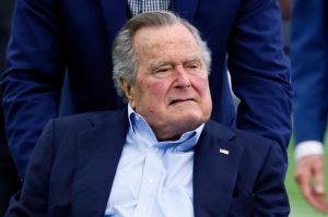 George H W Bush in intensive care after wife’s funeral