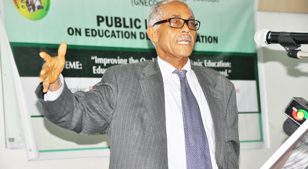 Prof. Jerome Djangmah chaired the committee set up to review mandate of the National Accreditation Board and the National Council for Tertiary Education