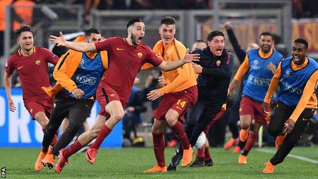 Roma became only the third team in Champions League history to overturn a deficit of three goals or more