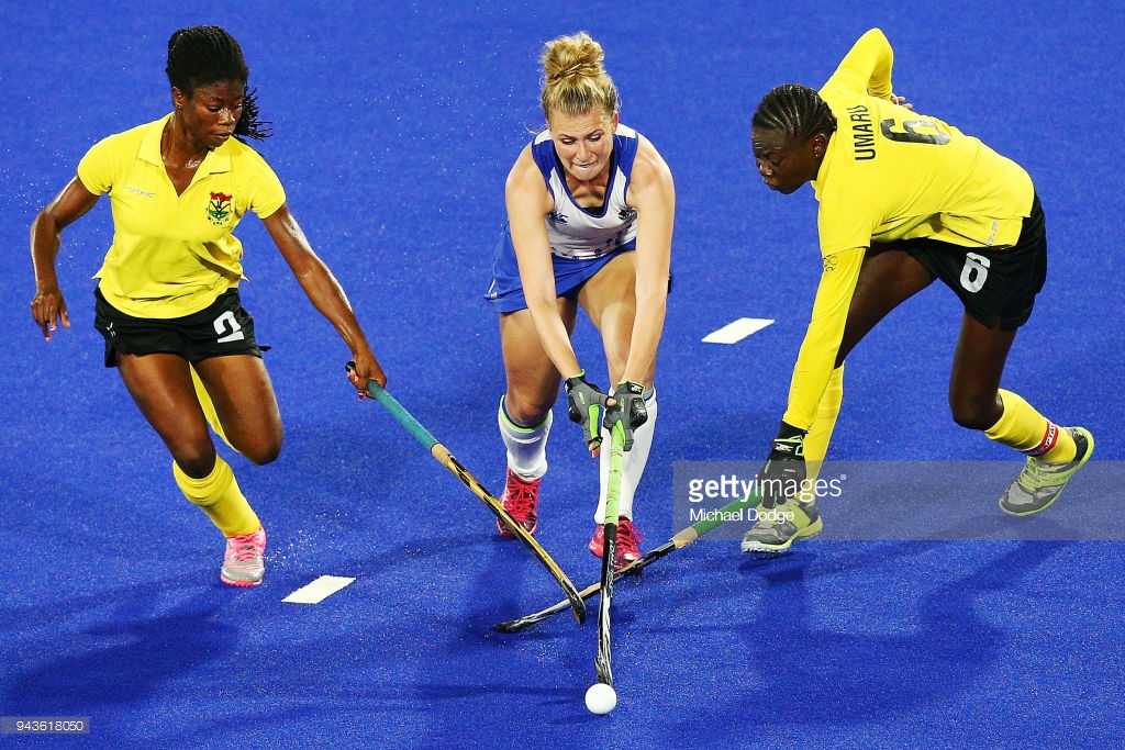 during Hockey on day five of the Gold Coast 2018 Commonwealth Games at Gold Coast Hockey Centre on April 9, 2018 on the Gold Coast, Australia.