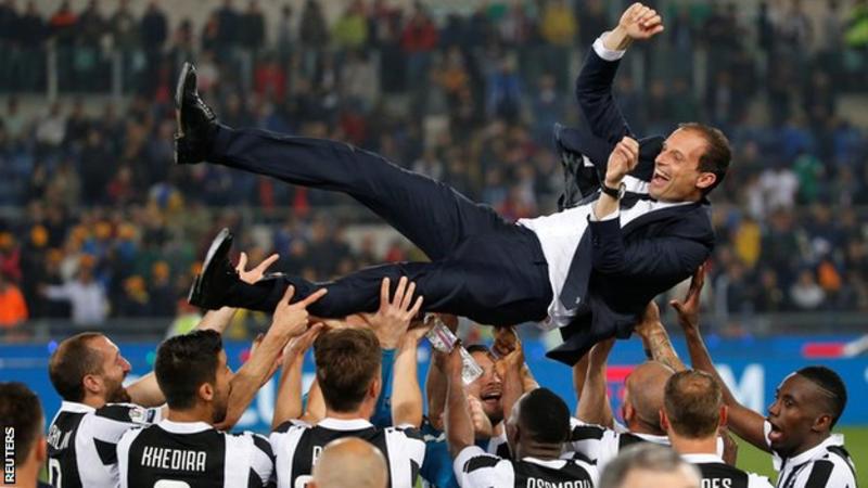 Allegri has won the Italian league and Cup double in each of his four seasons in charge of Juventus (Image credit: Reuters)