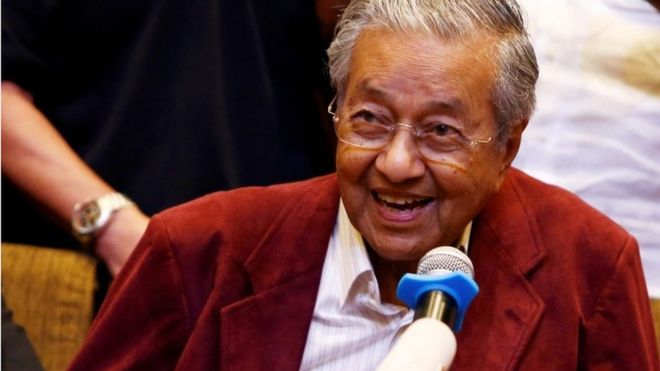 Mahathir Mohamad is 92 years of age