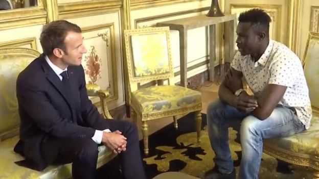Mr Gassama met French President Emmanuel Macron on Monday