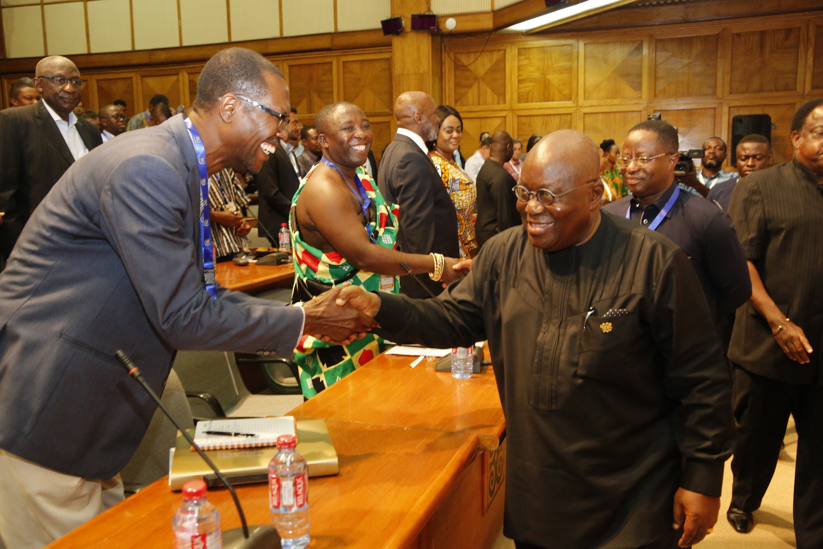 President Akufo-Addo exchanging pleasantries with participants at the conference