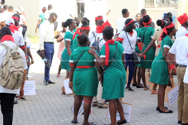 Unemployed nurses demonstration