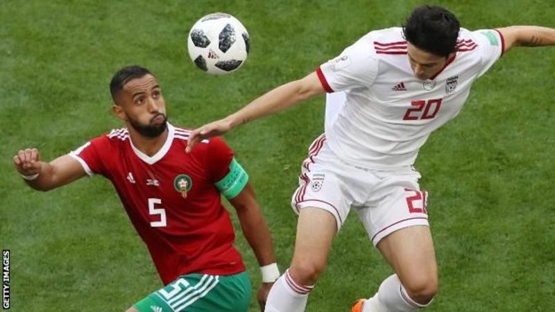 Morocco (red shirts) have only ever won two World Cup finals matches, while Iran had only won one previous game at a finals (Image credit: Getty Images)