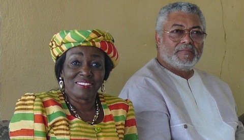 Jerry Rawlings and his wife, Nana Konadu Agyeman Rawlings