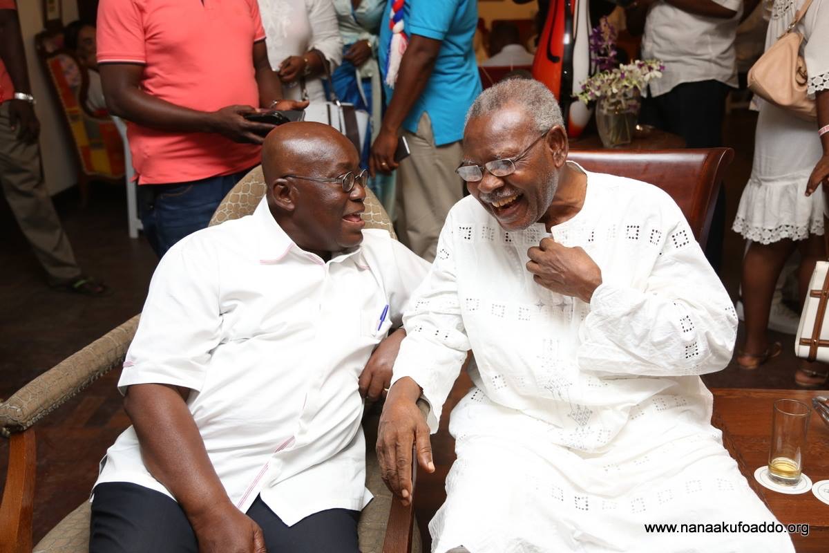 J.H. Mensah and Nana Addo in a hearty chat.
