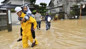 Japan floods: Dozens killed in deluges and landslides