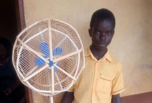 15-year-old Ghanaian makes electricity-powered wooden standing fan