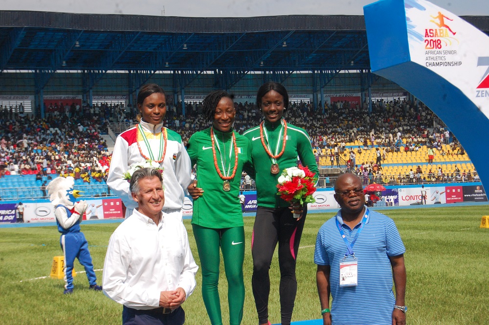 Janet Amponsah (left) won silver in the women's 100m final