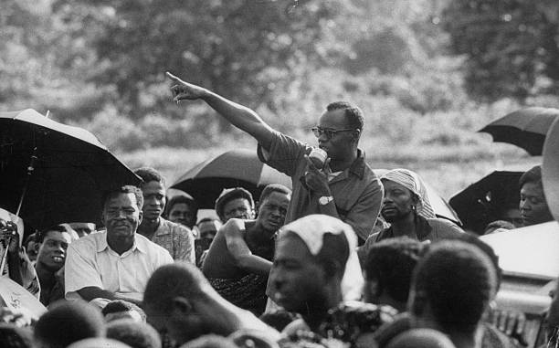 Kofi Abrefa Busia speaking at a rally in 1959 (Getty Images)
