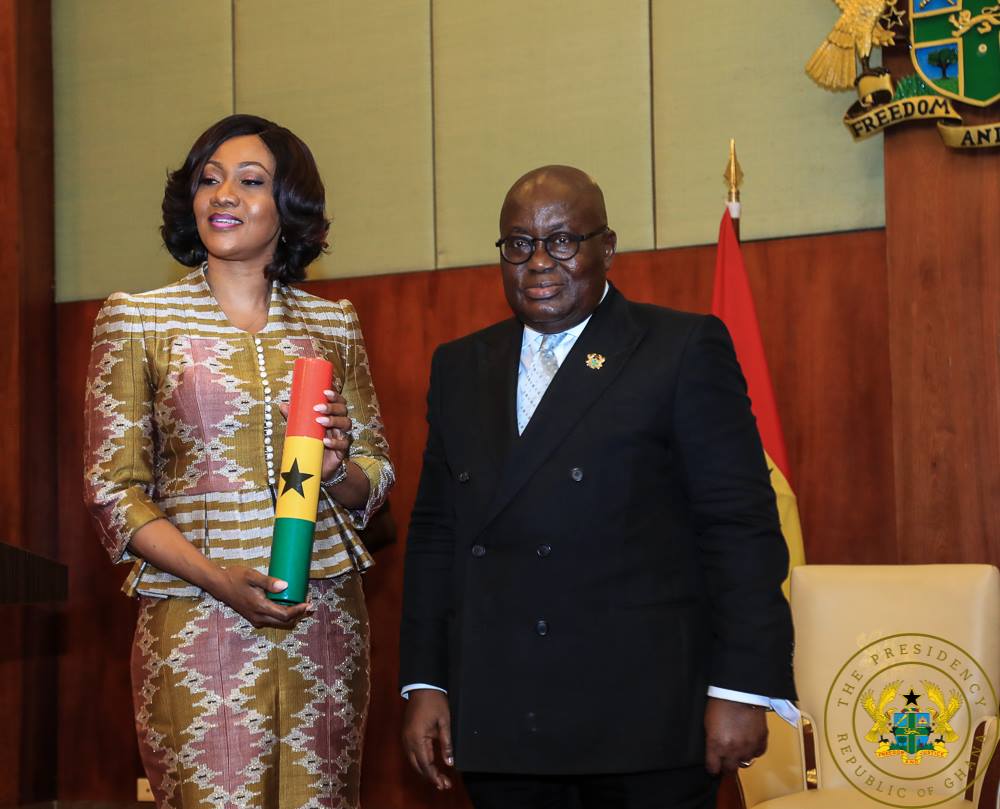 The New EC Chairperson, Jean Mensa with President Akufo-Addo