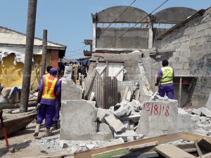 Police, metro taskforce demolish criminal hideouts at Cape Coast