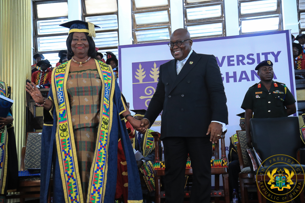 President Akufo-Addo with Mrs Chinery-Hesse