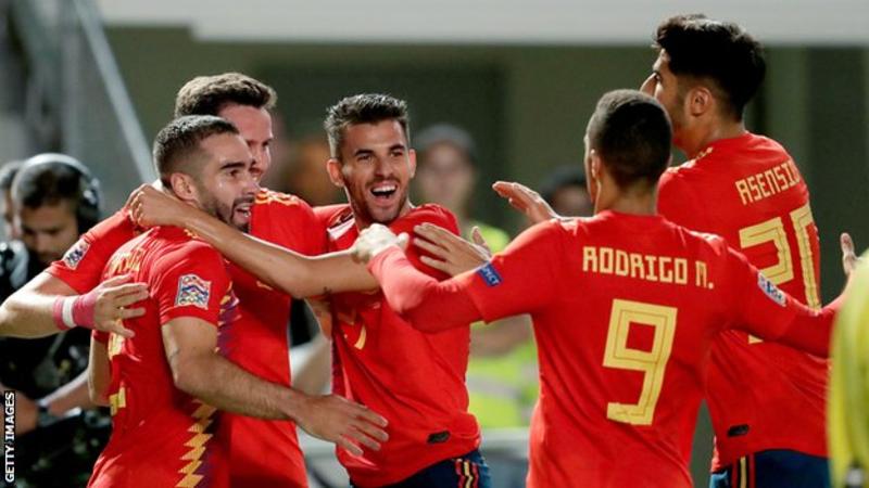 Saul Niguez and Rodrigo - who scored against England on Saturday - were again on target for Spain (Image credit: Getty Images)