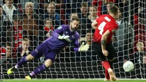 Carabao Cup: Derby beat 8-7 Man United on penalties
