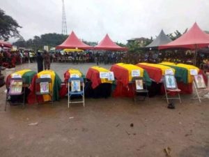 6 pupils, two teachers who died in gory Tarkwa accident buried