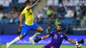 Jesus scores as Brazil beat Saudi Arabia