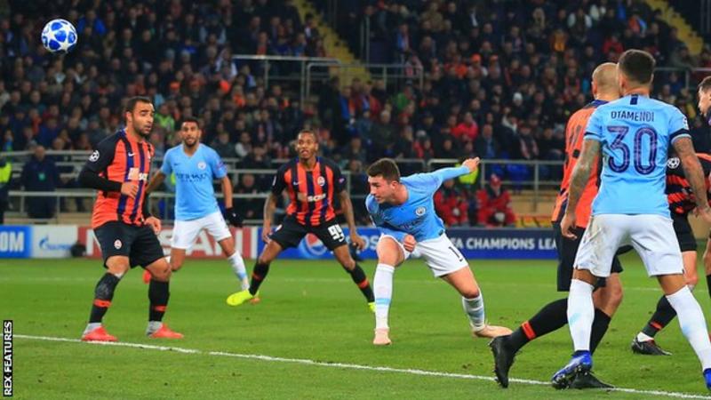 Aymeric Laporte is the second player from France to score a Champions League goal for Manchester City after Samir Nasri (Image credit: Rex Features)