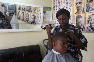 Meet the Ghanaian woman making a living from barbering in Accra