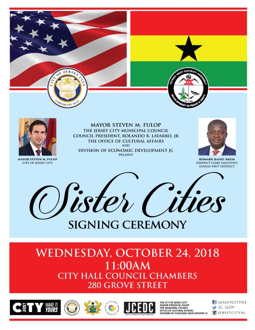 Gomoa West District Assembly to sign sister-city agreement with Jersey City, USA