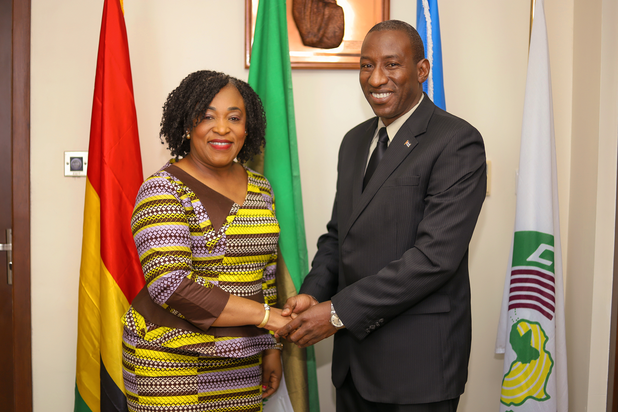 Ambassador of Cuba to Ghana, Mr. Pedro Luis Despaigne Gonzalez with Ghana's Foreign Minister, Hon. Shirley AyorkorBotchwey.