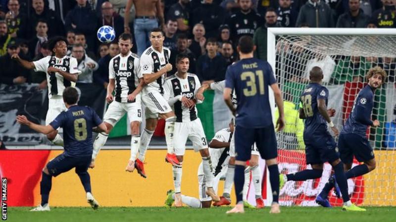 Juan Mata's free-kick was the first goal Juventus have conceded in the Champions League this season (Image credit: Getty Images)