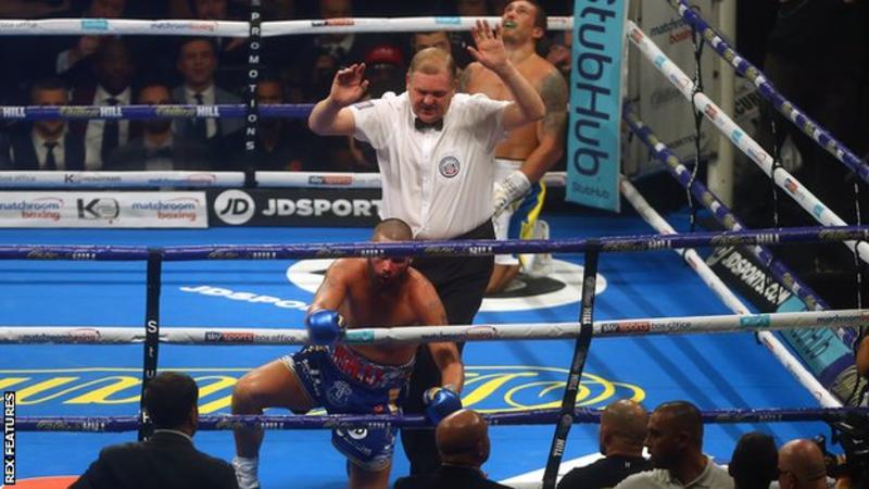 Tony Bellew was leading on the judges' scorecards when he was stopped by Oleksandr Usyk (Image credit: Rex Features)