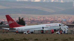 Plane skids off runway at Bolivian airport