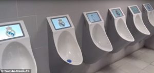 Real Madrid install video screens in Bernabeu urinals so fans don’t miss a minute of the action