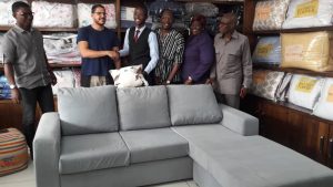 2017 GJA Journalist of the year, Bernard Avle, receives sofa from Ashfoam
