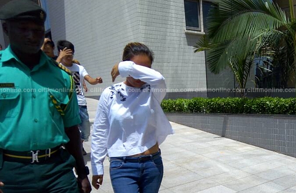 File photo: Aisha Huang leaving the high court in Ghana.