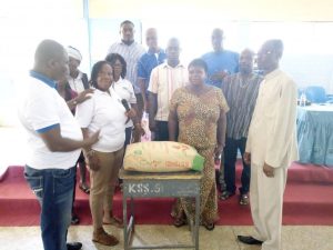 1980 year group of Kpando SHS donate bags of cement to alma mater