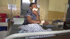 Woman whose lip was bitten off arrives at Korle-Bu for plastic surgery