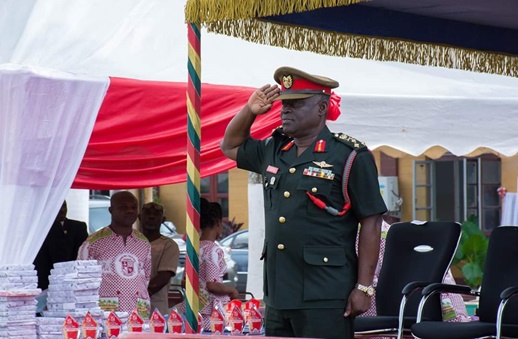 Chief of Defense Staff of the Ghana Armed Forces Lt. Gen Obed Akwa taking
the salute at Ghana Secondary Technical School-Takoradi on 24th November
2018.