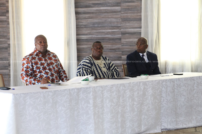 John Mahama was joined by NDC executives in the meeting with diplomats