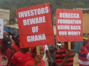 Aggrieved Menzgold customers stage demo in Tarkwa
