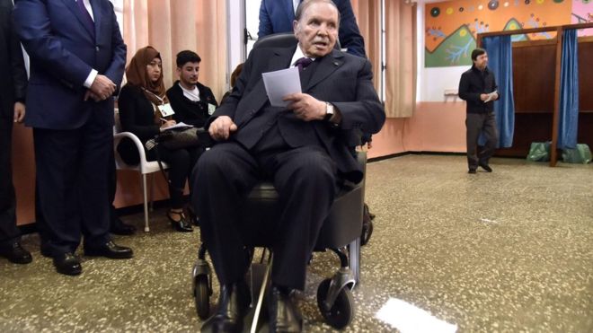 Mr Bouteflika was spotted voting in local elections in a rare public outing in November