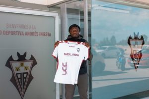 Sulley Muntari warms up for possible Albacete debut