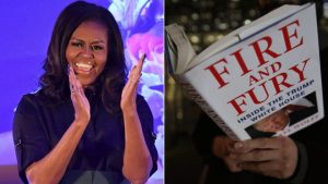 Michelle Obama book vies with Trump exposé at awards