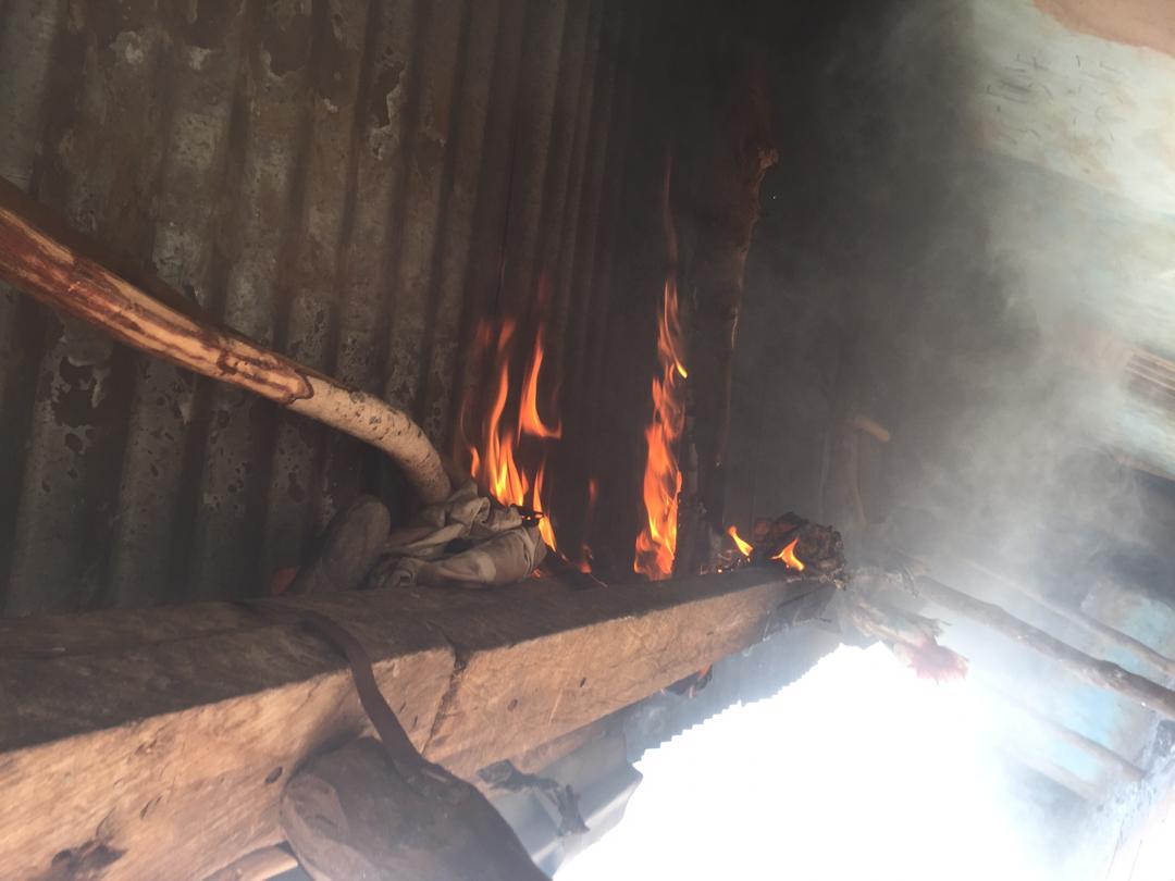 Homes were set ablaze in the district during a weekend of clashes