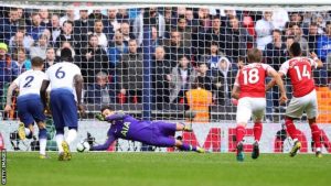 Lloris saves late Aubameyang penalty as Spurs and Arsenal draw 1-1