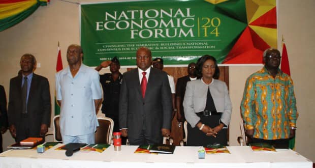 The Mahama administration held a stake holder forum on the economy in 2014